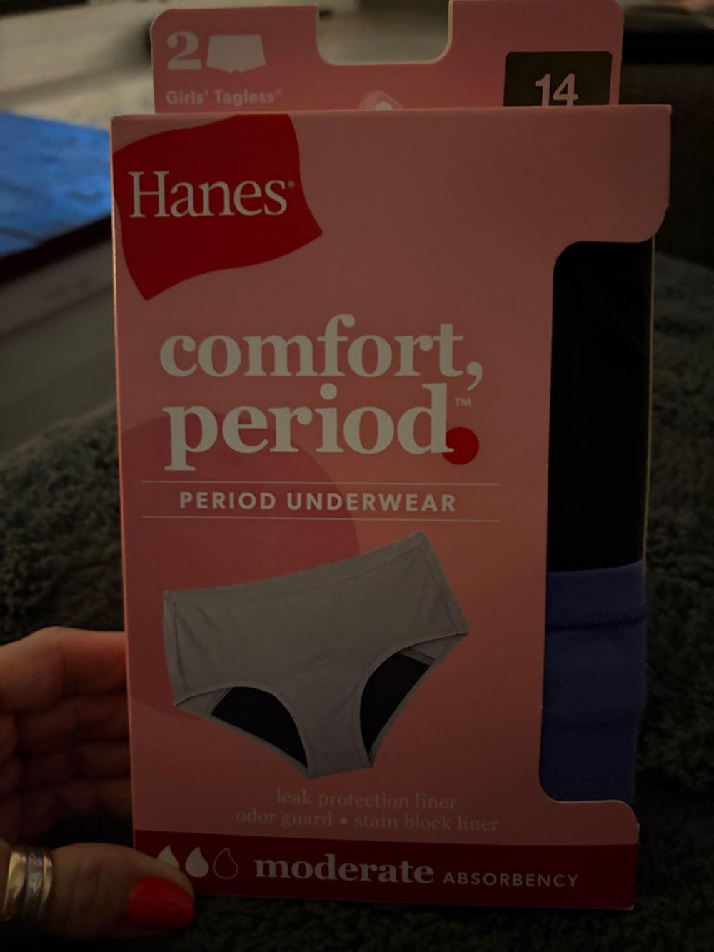 Hanes Briefs Period Underwear - Gray & Blue